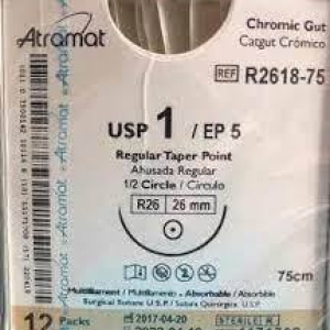 CATGUT CROMICO 1 26MM Atramat