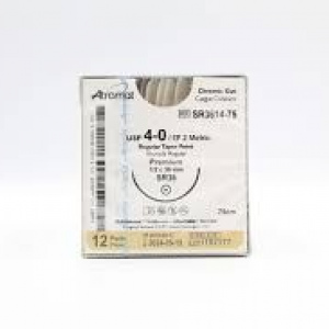 CATGUT CROMICO 4-0 37MM Atramat