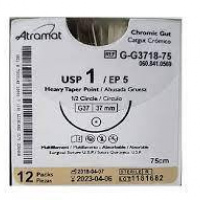 CATGUT CROMICO 1 37MM Atramat