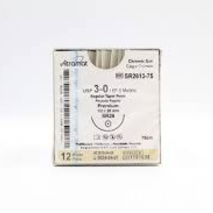 CATGUT CROMICO 3-0 26MM Atramat