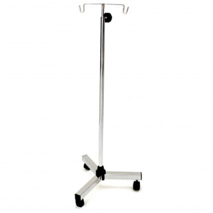 TRIPIE PORTA SUEROS BASE CROMADA LINARES