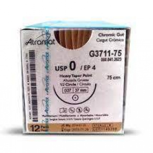 CATGUT CROMICO 0 37MM Atramat