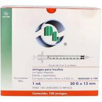 JERINGA PARA INSULINA 1 ML C/100